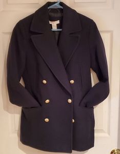 H&M Navy Blue Pea Coat - size 2